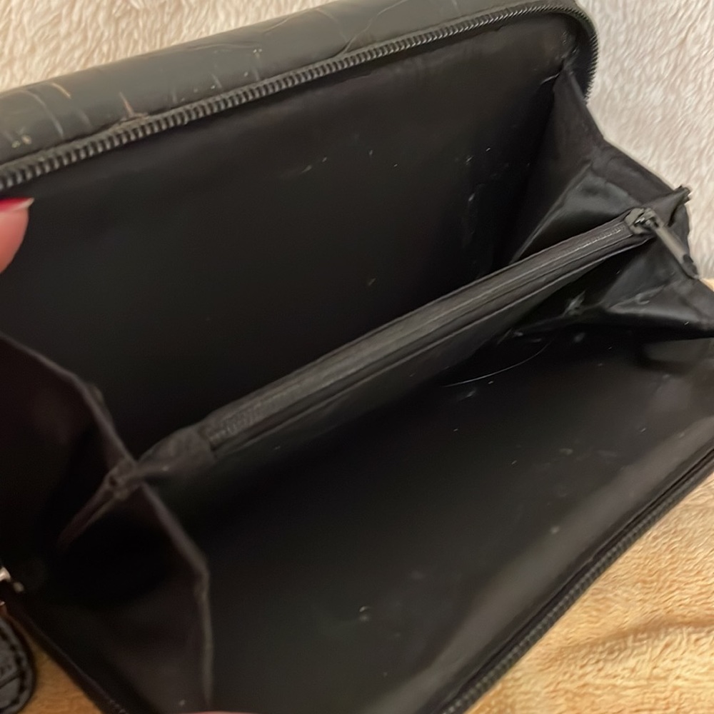 Source Unknown. Black Multi Compartment Clutch - image 3